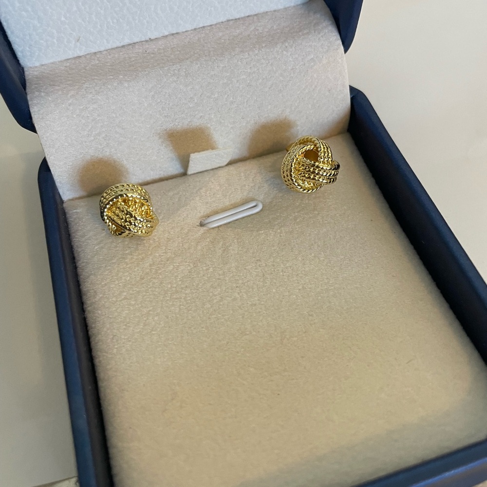 Gold Knot Stud Earrings - Women Jewelry